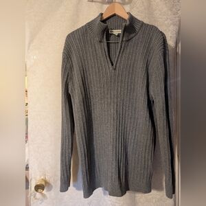 Wilke-Rodriguez Gray Knit Cotton Sweater Quarter Zip Sz.‎ XLT